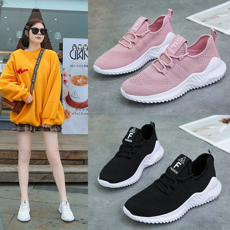 Women's New Sports Shoes Breathable Casual Versatile Fashion Lace Up Little White Shoes