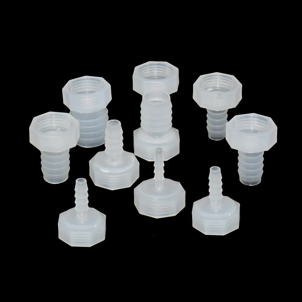 

4/6/8/10/12/14/16/20mm To 1/2 Thread Barb Connector Pipe Fittings Water Hose Coupler Pe Plastic Tube Adapter