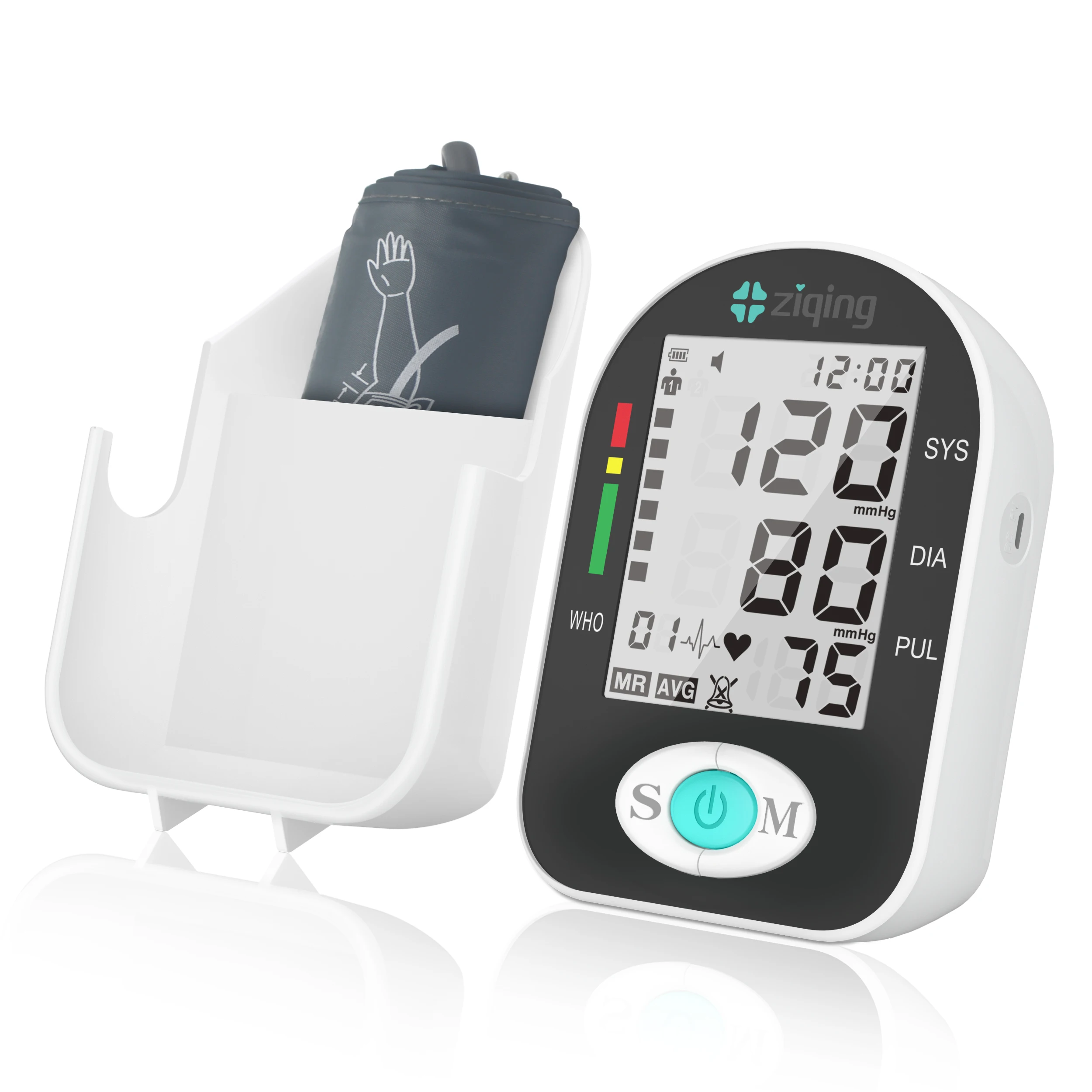 Ziqing Medical Digital Blood Pressure Wrist Monitor Automatic Arm Sphygmoman Tonometer Cuff Tensiometer Heart Rate Pulse Meter