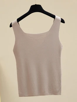 المرأة محبوك قبالة الكتف قمم للدبابات ، أنثى اللياقة البدنية قميص قصير ، مثير طوق مربع أعلى المحاصيل ، أحادية اللون ، الصيف 3