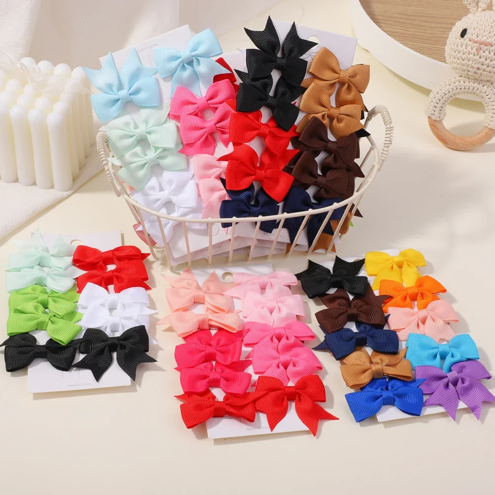 Baby Ribbon Bow Hairpin Hairclip 10Pcs Girls Sweet Hair Accessories