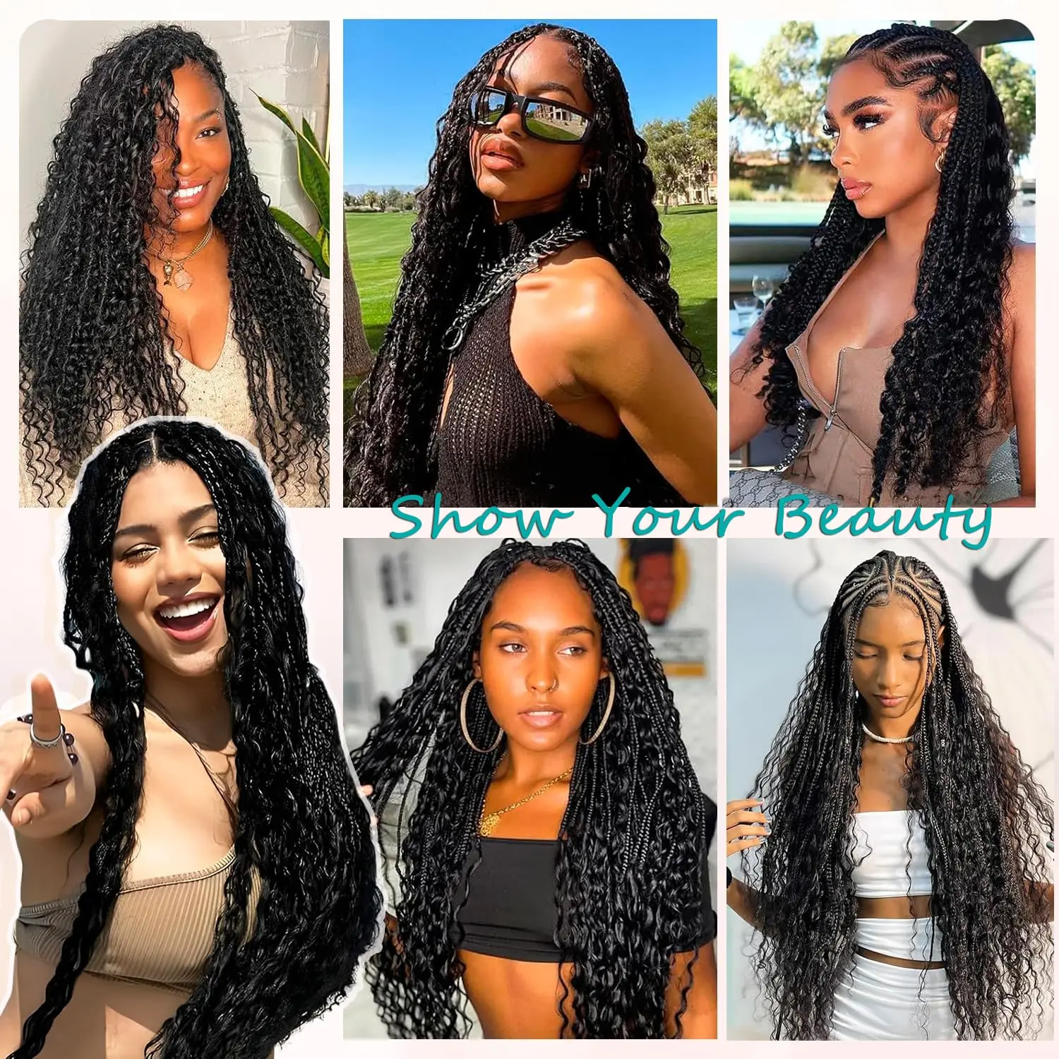 28inch/70cm Organic Fiber Straight Bulk Hair for Braiding - No Weft Synthetic Hair Extension for Braids 100g per Pack 6