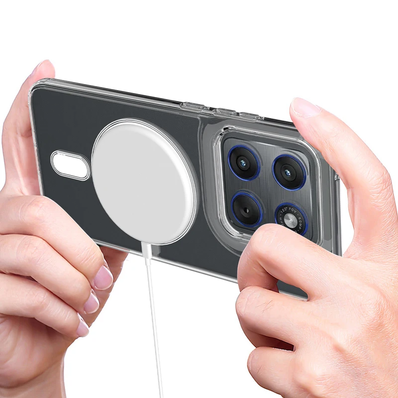 Magnetic Shockproof Transparent Hard Edge Case