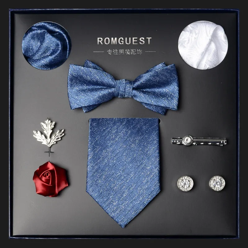 blue-black-men's-tie-bow-tie-set-gift-box-formal-business-birthday-gift-gift-for-boyfriend-husband-valentine's-day