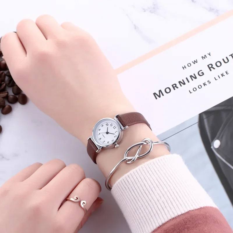 New Ladies Compact Simplicity Dial  Arrival  Leather Band Elegant Fashion Women Watch Casual Quartz Wristwatch 4