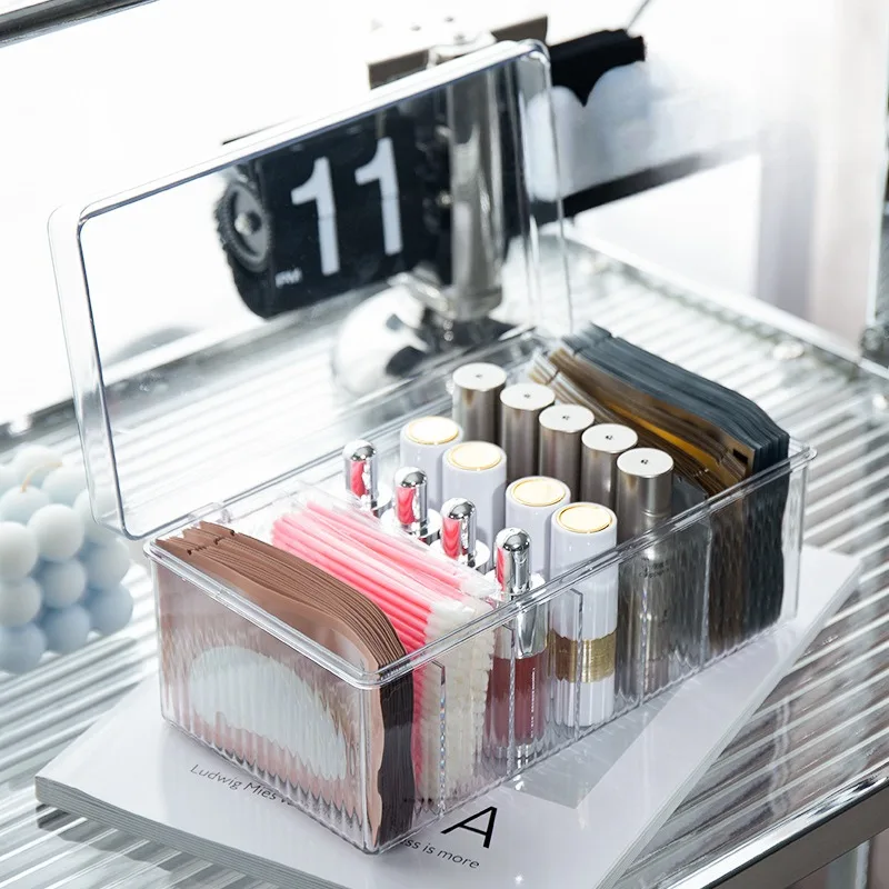 Acrylicjewelry Cover High-end Generous Band Clear Eyelash Nail Cosmetics Storage Box with Cover Design Dustproof Large Capacity 3