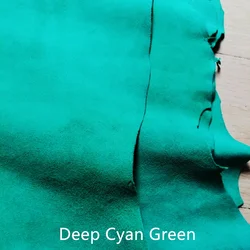 Emerald Frosted Sheepskin Leather - Premium Handmade Leather Fabric - 19x30cm (Dark cyan green)