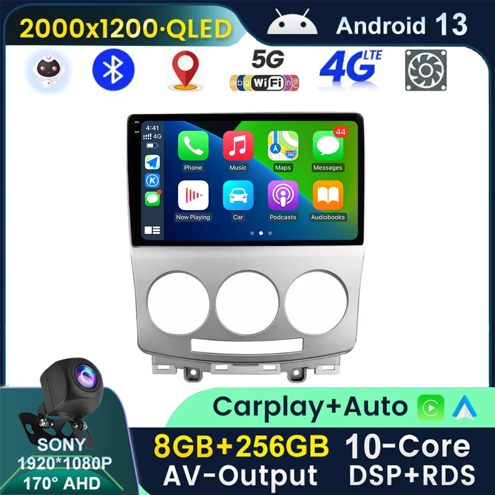 5G Wifi 2Din Android 13 Autoradio Per Mazda 5 Mazda5 2005 - 2008 Lettore Video Multimediale Carplay Autoraido Gps