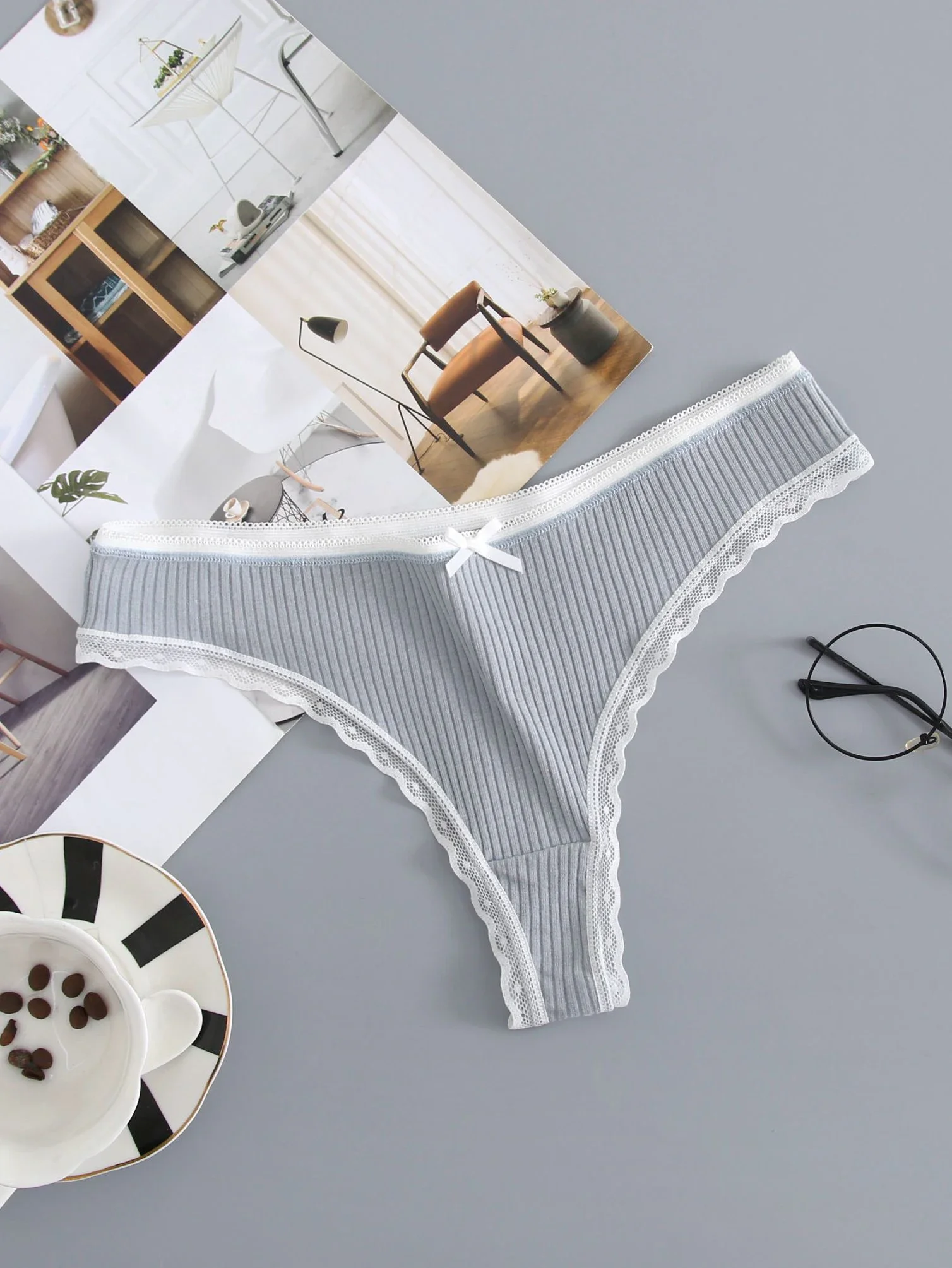 5 قطع سراويل داخلية قطنية للنساء، ملابس داخلية مثي...