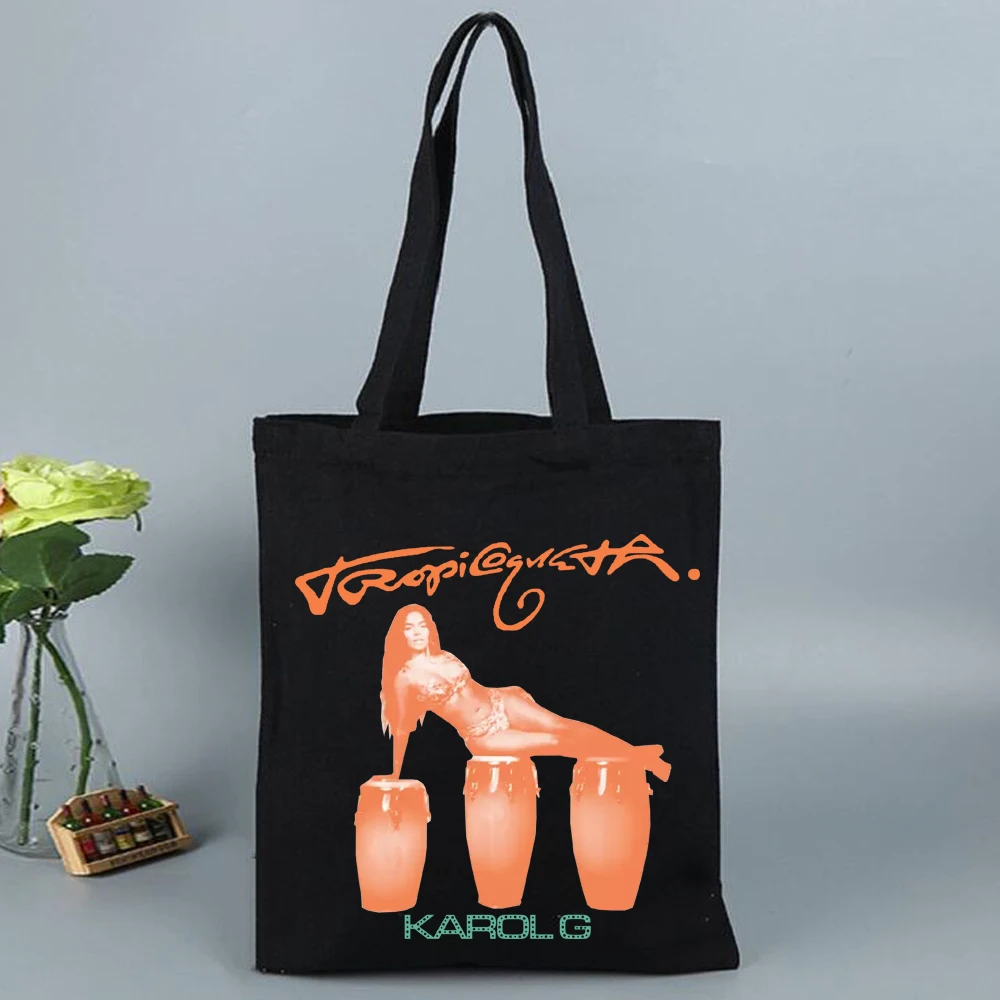 2025 Karol G TROPICOQUETA Merch Canvas Bag Shopping Canvas Shopping Tote Bag Shopper Bag Fans Gift 2