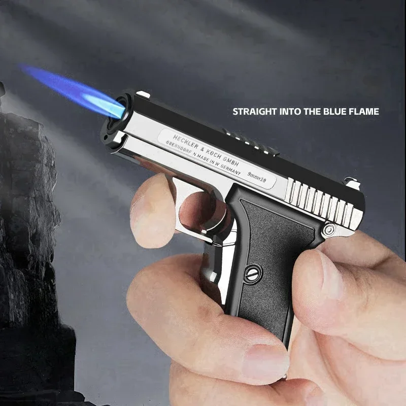 Description Picture 4 of itemHot Portable Windproof Pendant Lighter Outdoor Metal Spray Blue Flame Torch Inflatable Lighter Cigarette Accessories Men's Gift