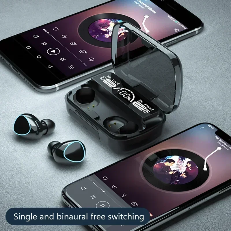 M10 Bluetooth Earphones Handfree LED Dispay Headphones Bluetooth HiFi Stereo Music Wireless Earbuds Waterproof Gaming Headset 5