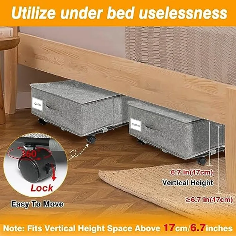  punemi Under The Bed Storage Containers 6 Inch High, 2