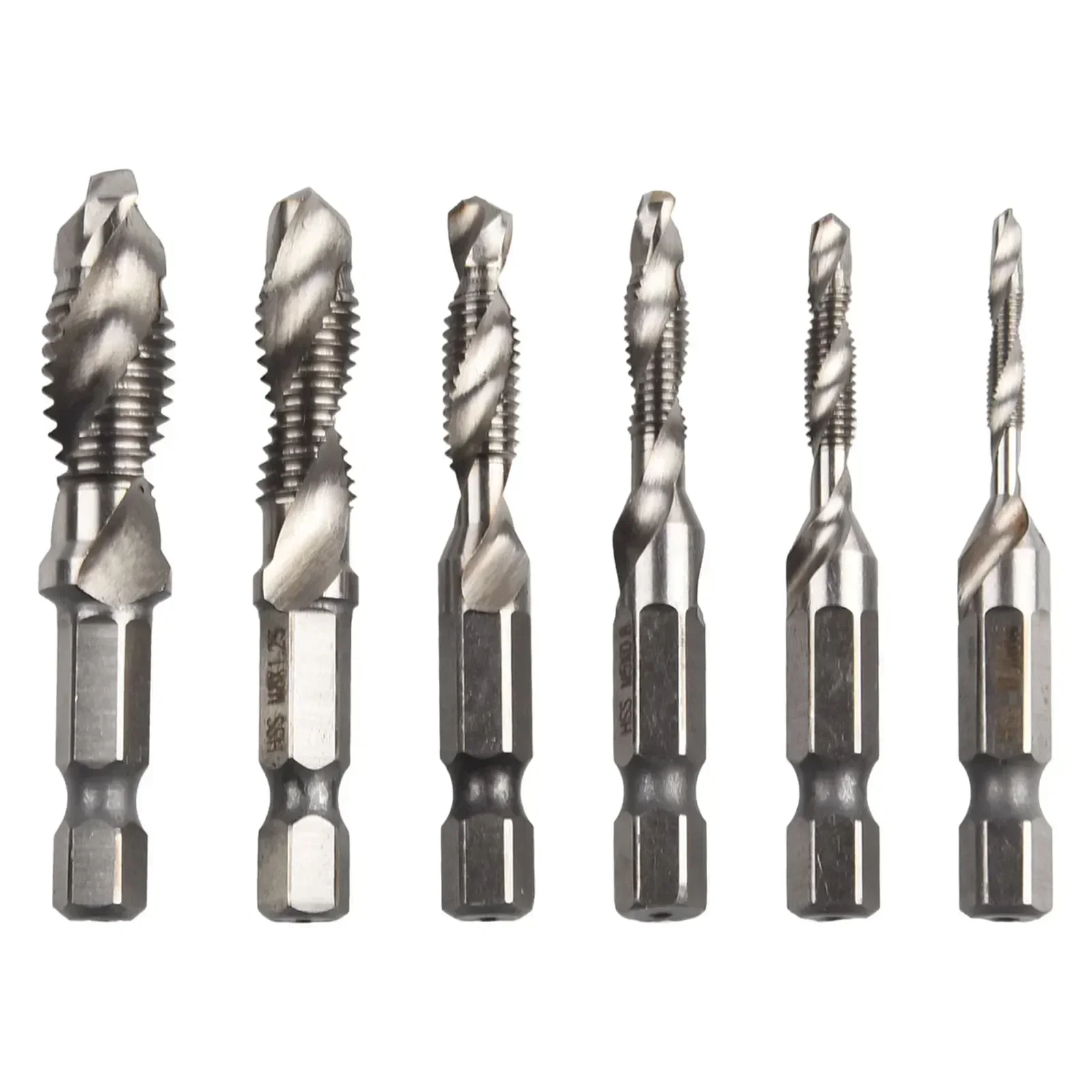 1pc Hex Shank Titanium Coated HSS screw tap Metric Tap Drill Bits Screw Machine Compound Tap M5 M6 M8 M10 Hand Tools