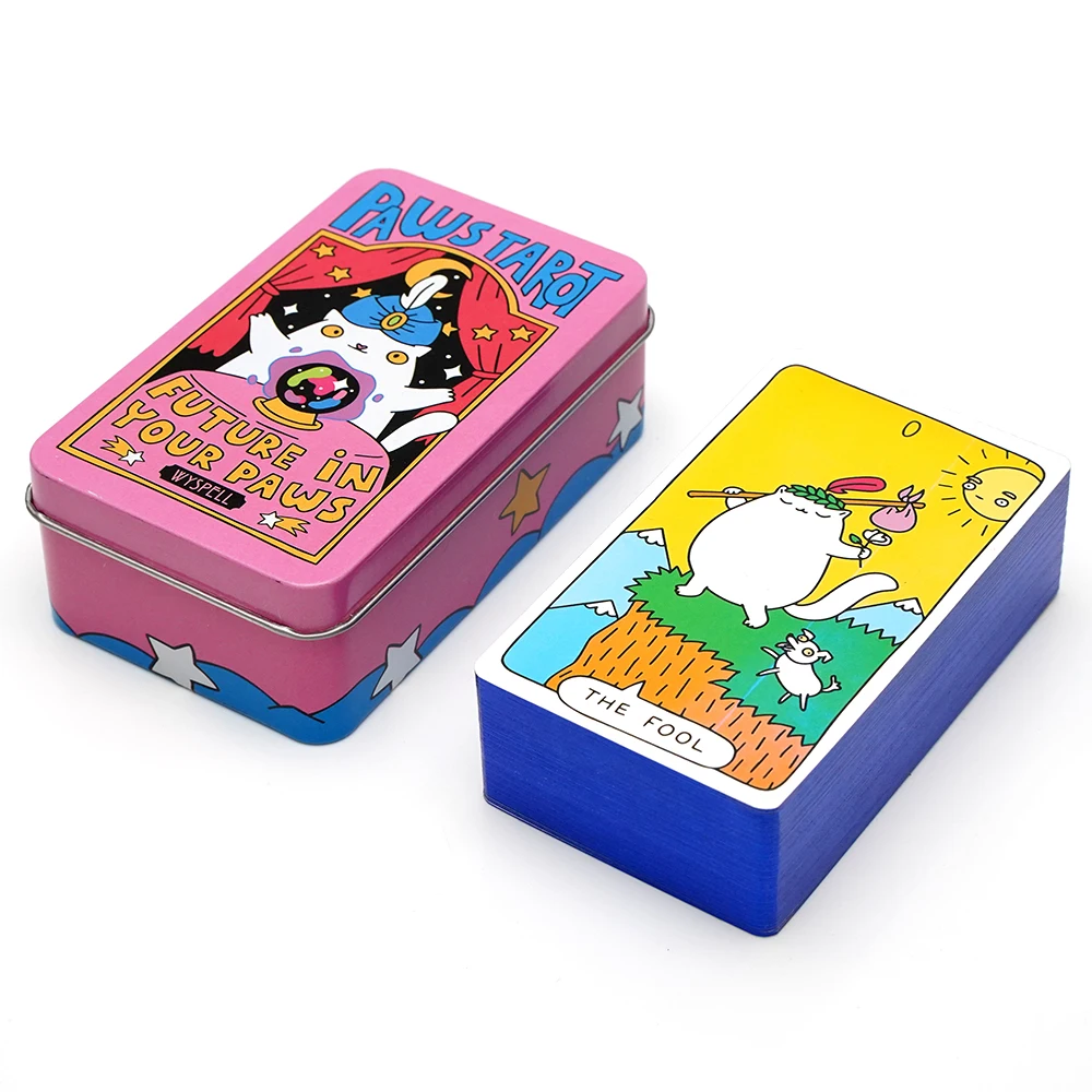 Tin Box Wyspell Cat Tarot Cards 78 Card Cat Tarot Deck Unique Tarot Cards for Cat Lovers and Tarot Enthusiasts Cute Tarot Cards 6