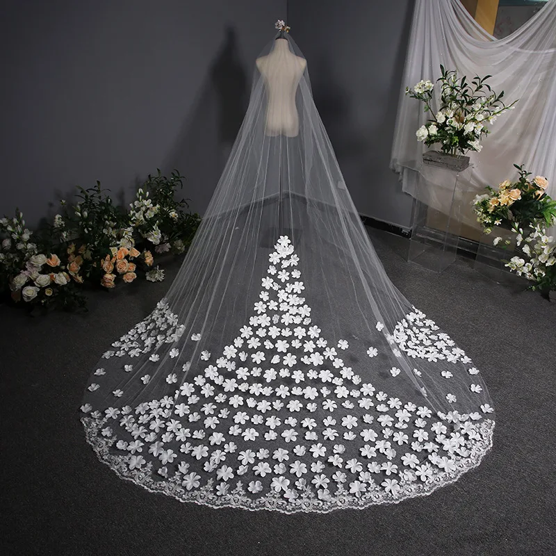 Bridal Wedding Big Tailing Veil Korean Lace Wedding Veil Fairy Mesh