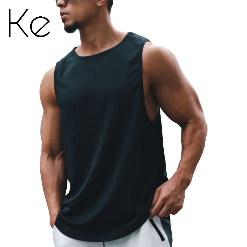 

KE668 новая быстросохнущая Мужская рубашка для бега тренировок фитнеса Повседневная быстросохнущая дышащая мужская футболка без рукавов для спортзала