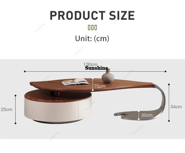 طاولة قهوة خشب الجوز تصميم عصري