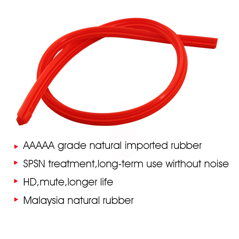 Premium Red Hybrid Wiper Blade with Silica Gel Refill Strips (Set of 2)