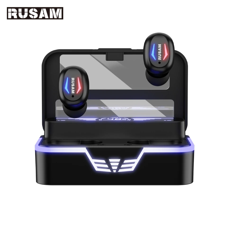  RUSAM Original  T25 TWS Earphone Wireless Bluetooth 5.2 Headphones Waterproof Sport Headsets Noise Reduction Earbuds with Mic 