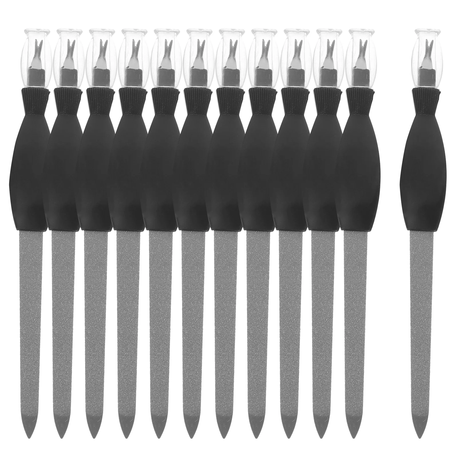 

12 Pcs Dead Skin Cuticle Pusher Fork Nail File Buffer Files Double Head Remover
