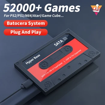 Batocera 레트로 게임용 외장 하드 드라이브, Windows 게임용 HDD 게임 콘솔, PC용 하드 디스크, PS3, PS2, PS1, WII, N64, SNES, 2TB