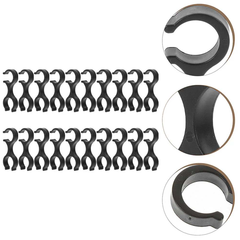 

20 Pcs Alpenstock Accessories Hiking Gear Fence Panel Clips Carabiner Camping Things Plastic Climbing Stick Connecting Buckles