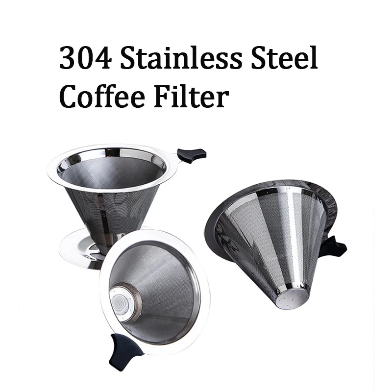 NewReusableCoffeeFilterDoubleLayer304StainlessSteelCoffee