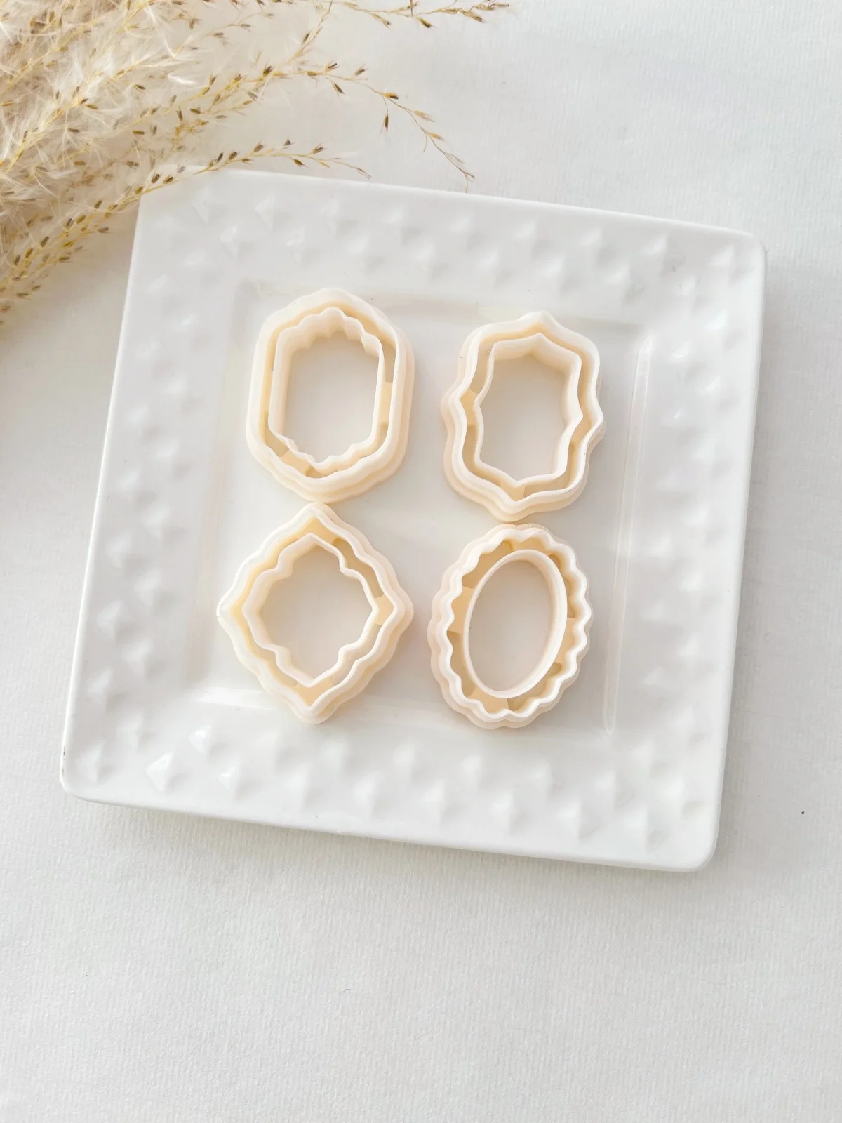 Frame Shape Polymer Clay Cutters Set-Embossing Tools For DIY Earrings & Jewelry Crafting Jewelry Making Kit 4pcs polymer clay tools