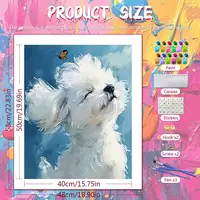 Acrylic Paint By Numbers Dog Puppy DIY Digital Oil Painting Animal Crafts Supplies Adults Kit For Adults Wall Decor Living Room 2