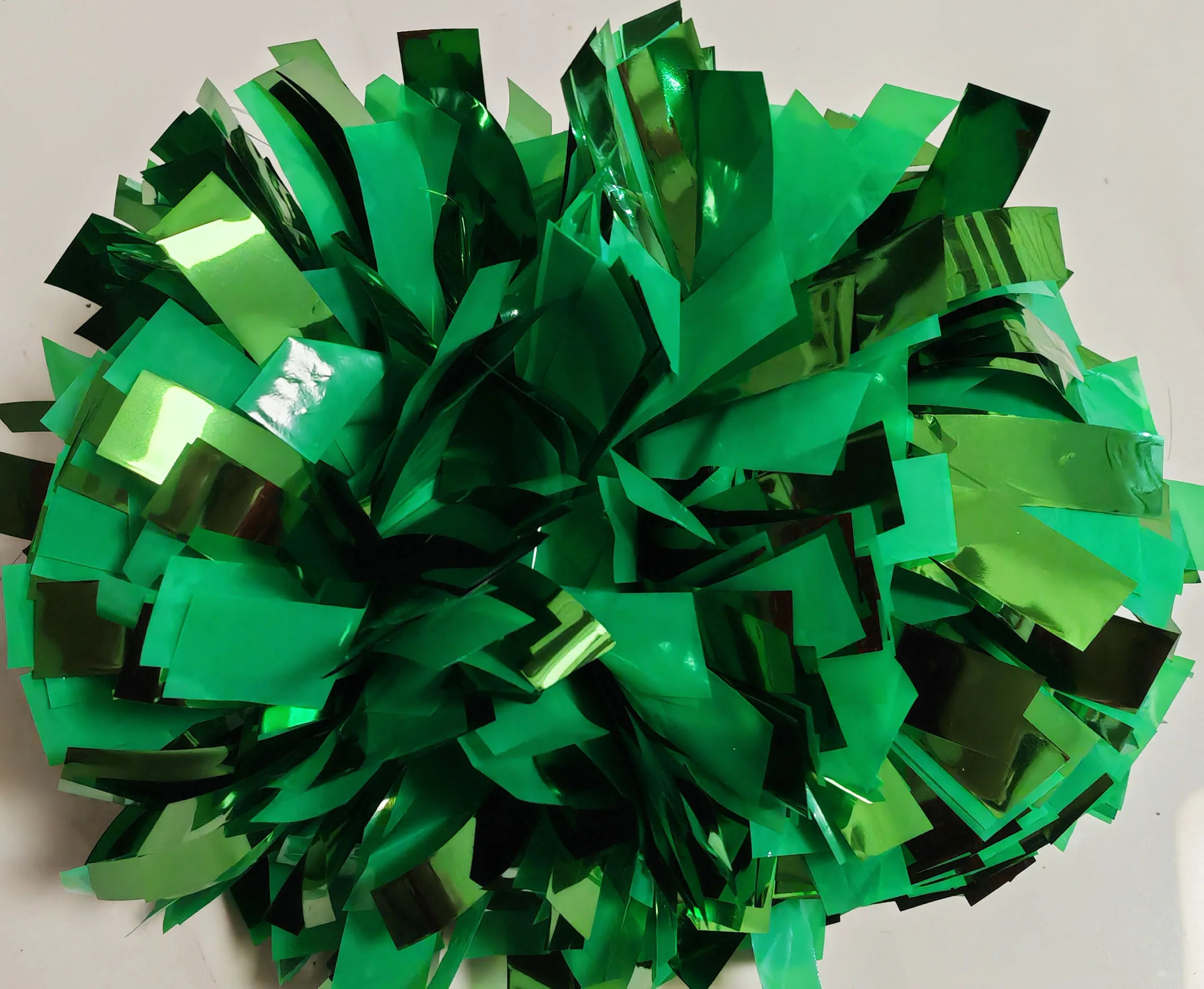 1piece,Cheerleader Pom Pom Pom,Metallic Green with Plastic Green, Size and Color