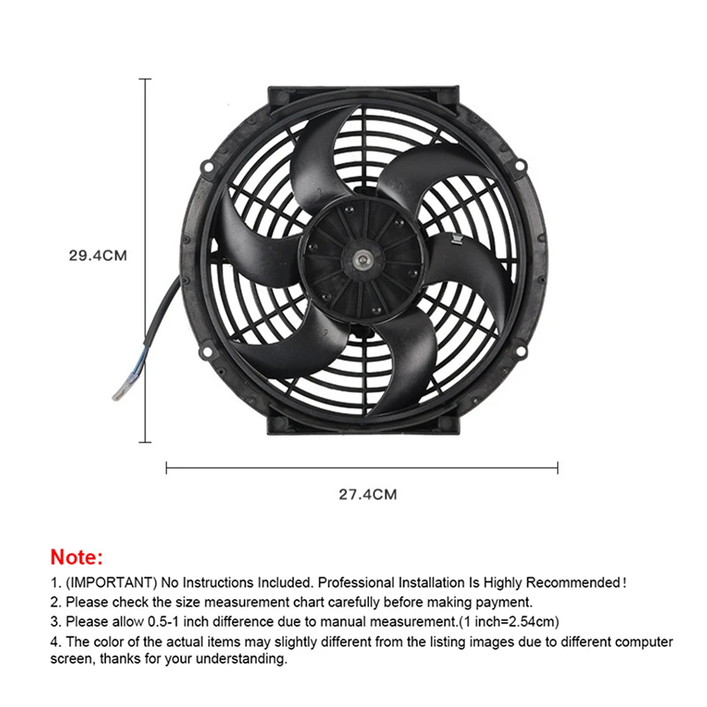SING F LTD 9 Inch 12V Radiator Fan Kit - Universal Car Cooling Fan With Mounting Kit, 80W Power