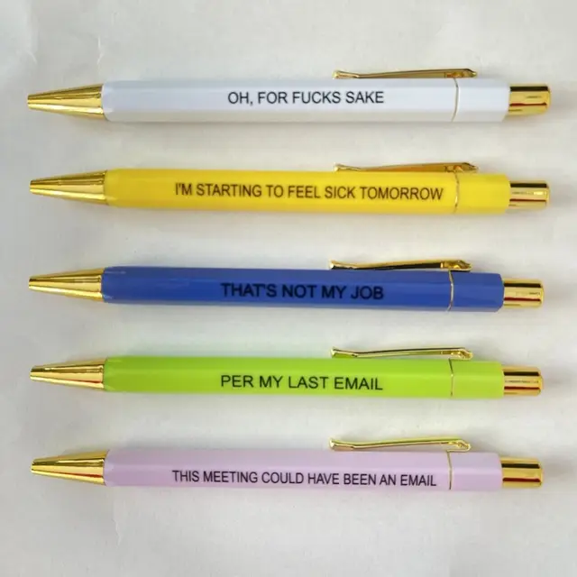 11Pcs Funny Pens Set for Adults,Premium Novelty Ballpoint Pen Complaining  Funny Office Gifts for Coworkers Students - AliExpress