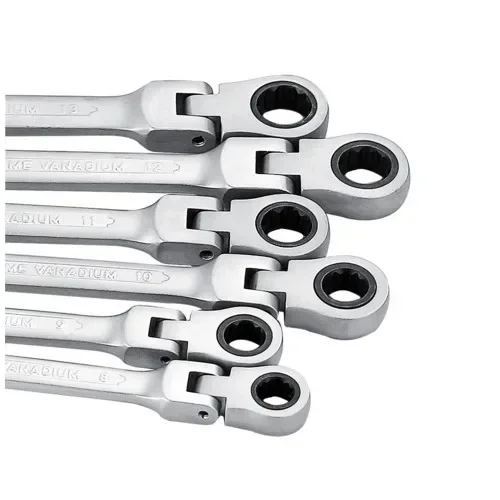 Flexible Pivoting Head Ratchet Combination Spanner Wrench Tool