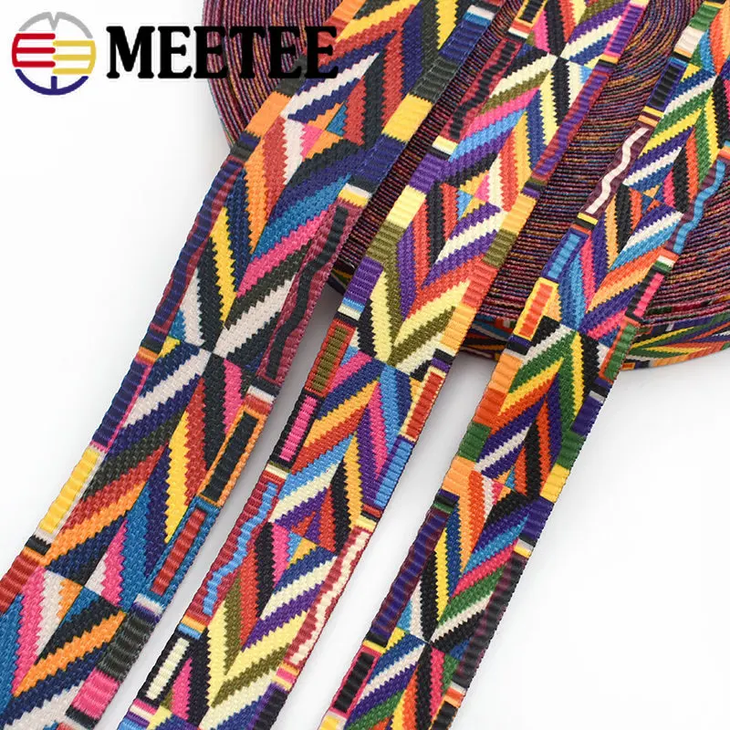 5/10Meters 32/38/50mm Jacquard Webbing Tapes Backpack Strap Label Ribbons For Home Textile Garment DIY Sewing Accessories