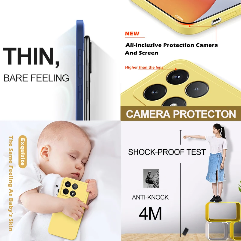 Liquid Silicone Soft Protective Phone Case for Xiaomi Poco X6 Pro/X6 5G