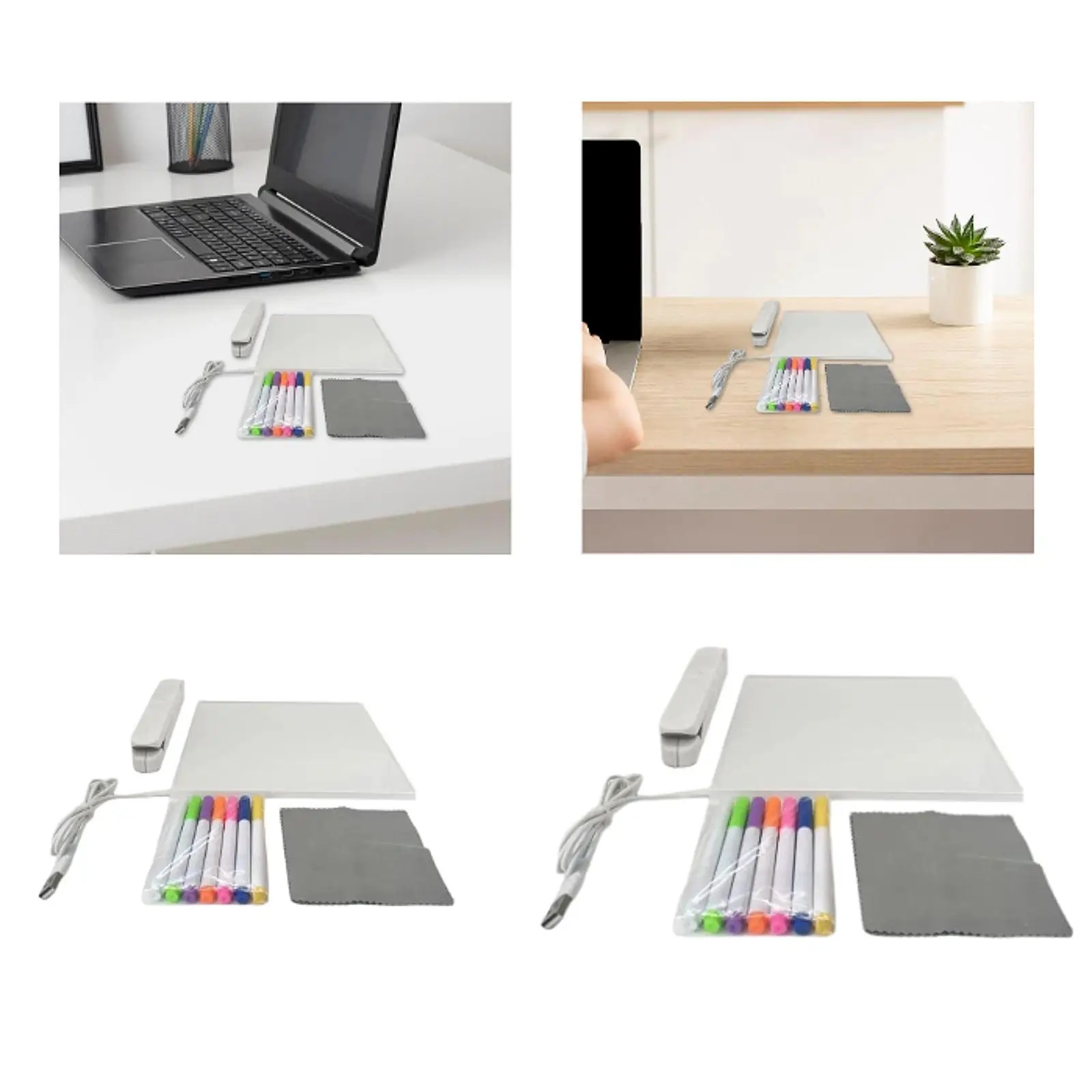 Acrylic Message Board with Stand Desktop Night Light Board with Light Erasable Writing Note for Home School Office