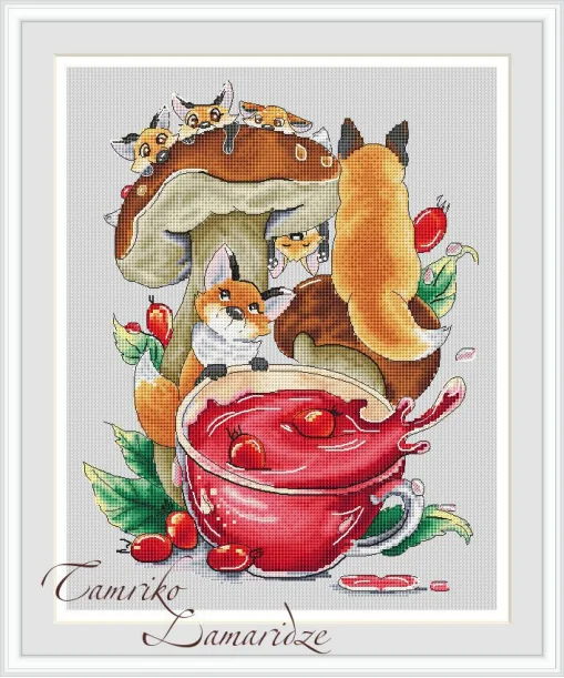 

Набор для вышивки «сделай сам», вышивка с лисами и соком 33-39, хлопчатобумажная полотно, модная ручная работа без принта 14 карат