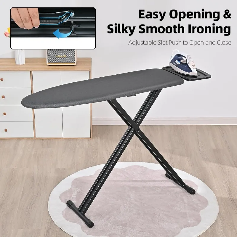 Ironing Board, Full Size Iron Board, Lightweight Ironing Board with Iron Rest, Extra Thick Heat-Resistant Cover with Padding