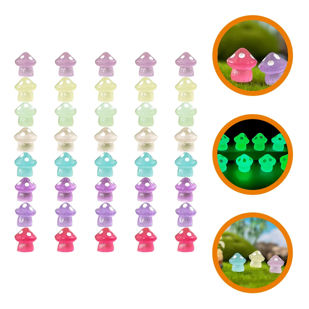 

40 Pcs Goblincore Room Decor Tiny Mushrooms Moss Aestechtic Statue Garden Resin Figurine