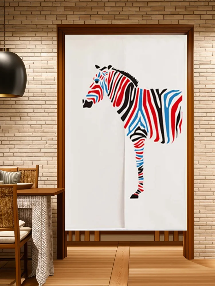 

Nordic Minimalist Style European Luxury Curtain Zebra Striped Home Decor Partition Curtains Hanging Half Noren for Bedroom Set