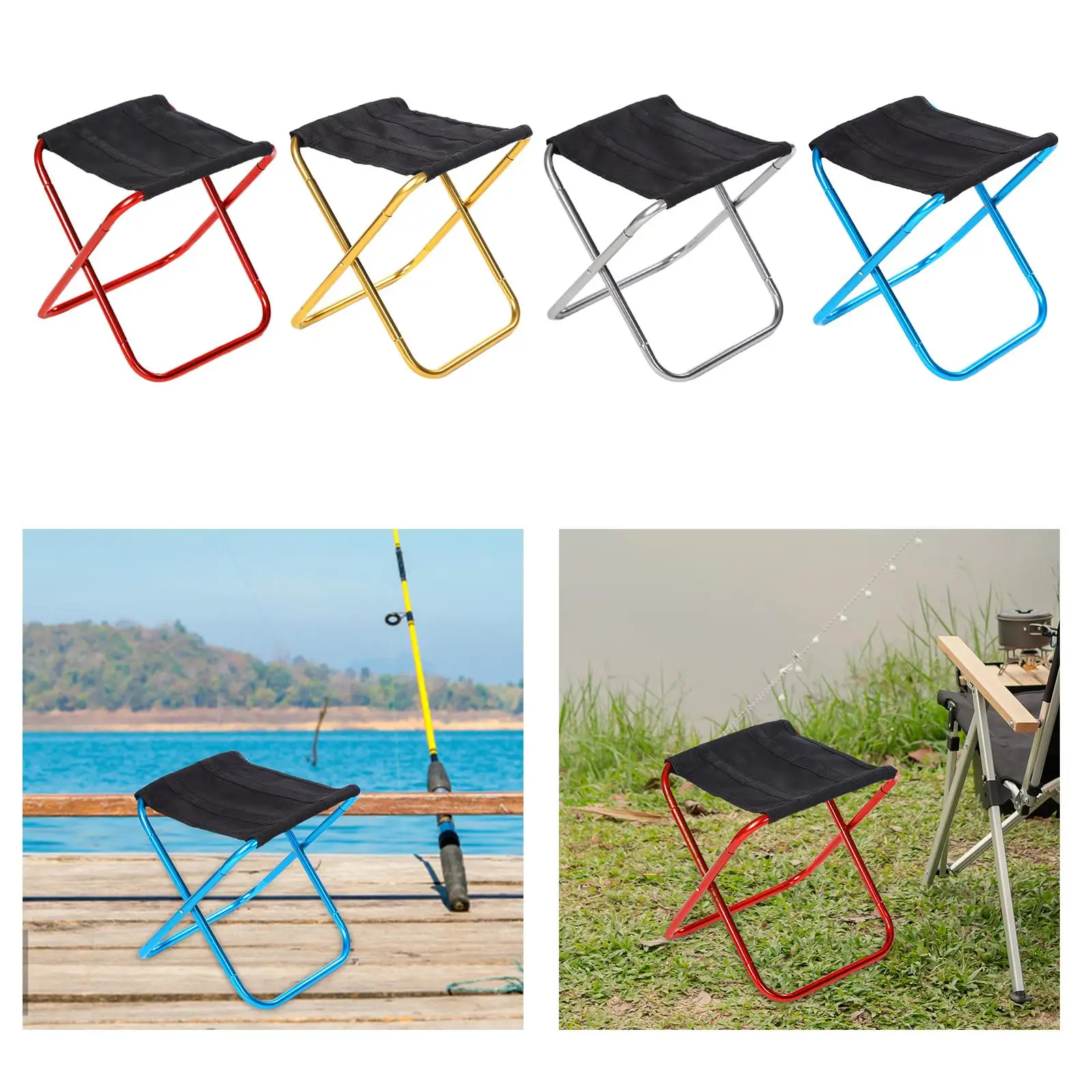 Camping Stool Under Desk Footstool Foldable Footstool for Park BBQ Traveling