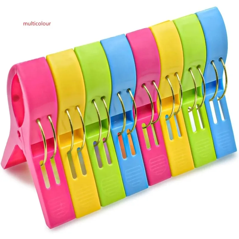 Beach Towel Clips Chair Clips Towel Holder,Plastic Clothes Pegs Hanging Clip Clamps, Yellow,blue,green,red