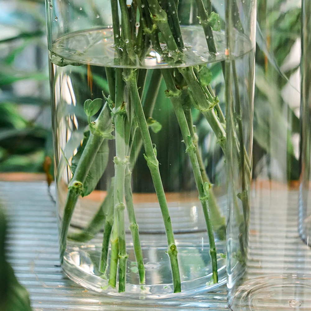 1Pcs Shatterproof Plastic Vases Tall Large Transparent Flower Vase Hydroponic Decoration Flowerpot  Acrylic Cylinder Vases 6
