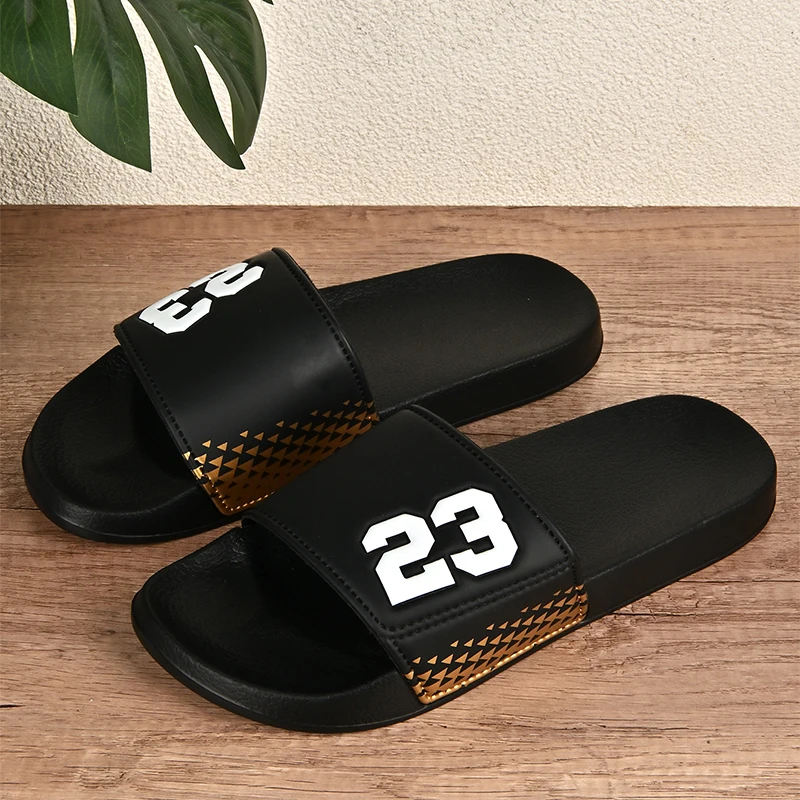 Trendy Men's Athletic Slides Durable Thick EVA Sole Lightweight Casual Home & Outdoor Wear Slides Summer utdoor Beach Slippers 4
