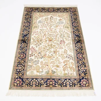 3'x5' Handknotted Silk Rug Tree of Life High Density Exquisite Carpet  (LH127A)