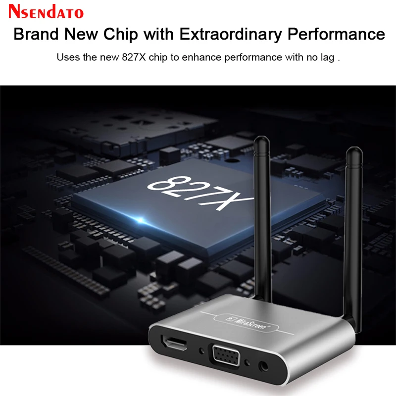 Wireless Miracast 5G 4K Car Wifi Display HDMI-Compatible TV stick Receiver Dongle adapter With HD VGA AV With Dual Antenna