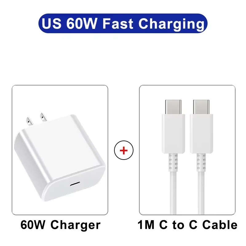60W USB-C Super Fast Charger with Type C Cable
