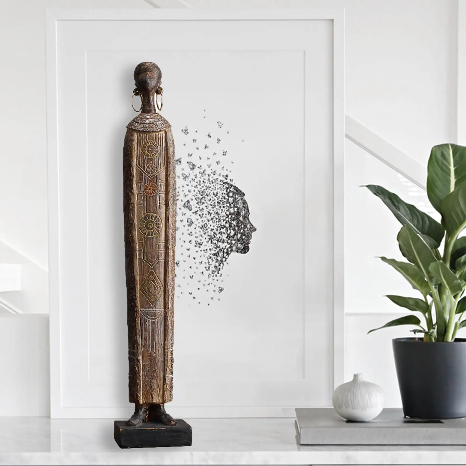 African Statue Sculpture Resin Figurines Women Girl for Home Cabinet Hotel African Statue Sculpture Resin Figurines Women Girl for Home Cabinet Hotel