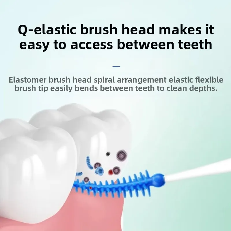 150/200pcs 치간 실리콘 브러쉬 치아 사이의 치과 이쑤시개 브러시 스레드 구강 청소 도구와 실리콘 이쑤시개